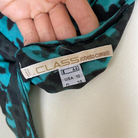 Roberto Cavalli Womens Black and Blue Crop-top